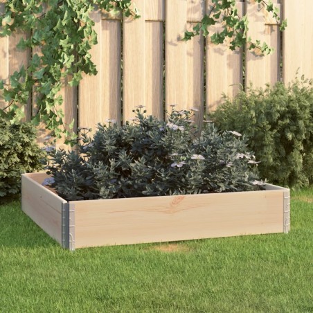 vidaXL Arriate de madera maciza de pino 100x100 cm