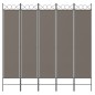 vidaXL Biombo divisor de 5 paneles de tela gris antracita 200x220 cm vidaXL Biombo divisor de 5 paneles de tela gris antracita 200x220 cm