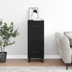 vidaXL Aparador de madera contrachapada negro 34,5x34x90 cm