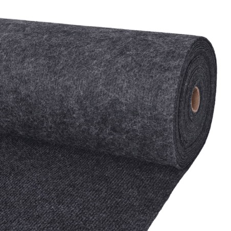 vidaXL Alfombra para eventos estriada gris antracita 1,2x20 m