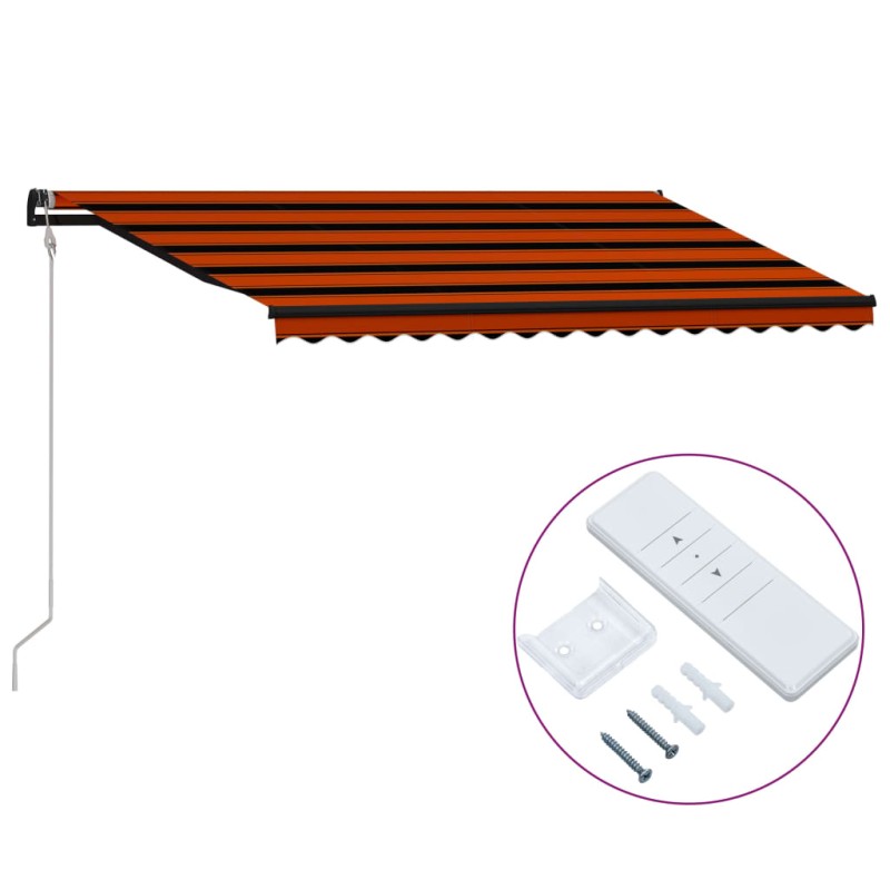 vidaXL Toldo automático retráctil naranja y marrón 400x300 cm vidaXL Toldo automático retráctil naranja y marrón 400x300 cm