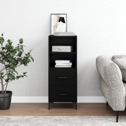 vidaXL Aparador de madera contrachapada negro 34,5x34x90 cm