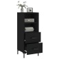vidaXL Aparador de madera contrachapada negro 34,5x34x90 cm vidaXL Aparador de madera contrachapada negro 34,5x34x90 cm