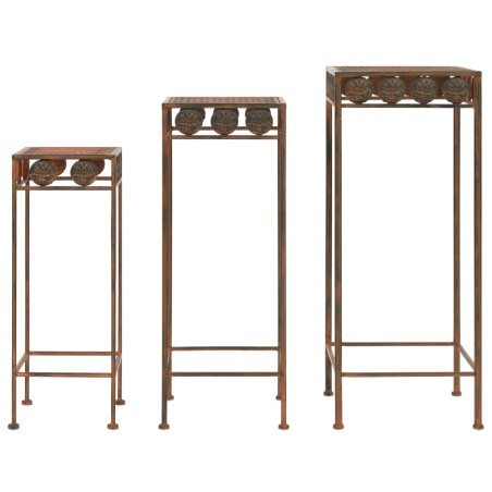vidaXL Juego de soportes de planta 3 pzas estilo vintage metal oxidado