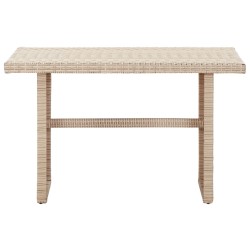 vidaXL Mesa de jardín de ratán sintético beige 110x60x67 cm