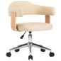 vidaXL Sillas de comedor giratorias 4 uds cuero sintético color crema