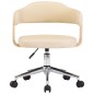 vidaXL Sillas de comedor giratorias 4 uds cuero sintético color crema