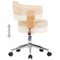 vidaXL Sillas de comedor giratorias 4 uds cuero sintético color crema
