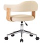 vidaXL Sillas de comedor giratorias 4 uds cuero sintético color crema