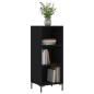 vidaXL Aparador de madera de ingeniería negro 34,5x32,5x90 cm
