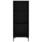 vidaXL Aparador de madera de ingeniería negro 34,5x32,5x90 cm