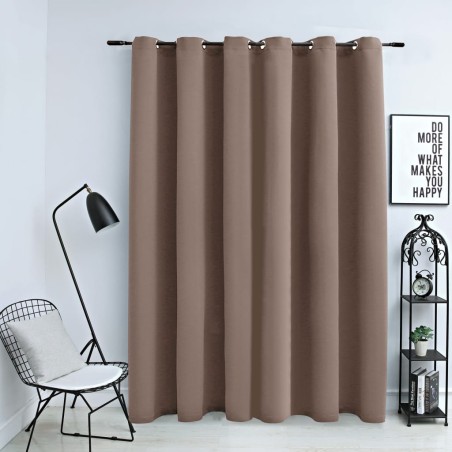 vidaXL Cortina opaca con anillas de metal gris topo 290x245 cm
