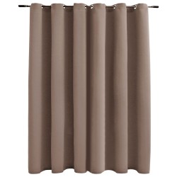vidaXL Cortina opaca con anillas de metal gris topo 290x245 cm