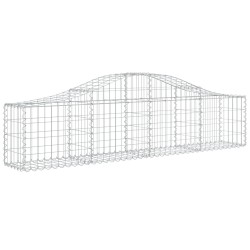 vidaXL Cesta de gaviones forma arco hierro galvanizado 200x30x40/60 cm