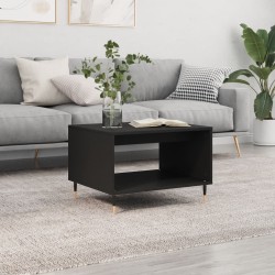 vidaXL Mesa de centro madera de ingeniería negra 60x50x40 cm