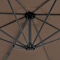 vidaXL Sombrilla voladiza con poste de aluminio gris topo 300 cm
