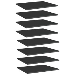 vidaXL Estante estantería 8 uds contrachapada negro brillo 60x50x1,5cm
