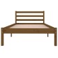 vidaXL Sofá cama madera maciza de pino marrón miel 90x200 cm