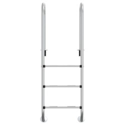 vidaXL Escalera para piscina acero inoxidable 304 54x38x158 cm
