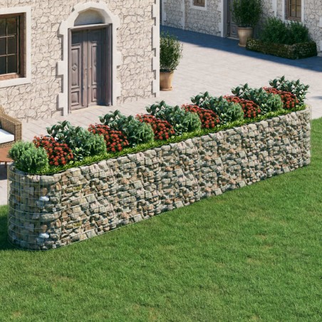 vidaXL Arriate de gaviones de hierro galvanizado 600x100x100 cm