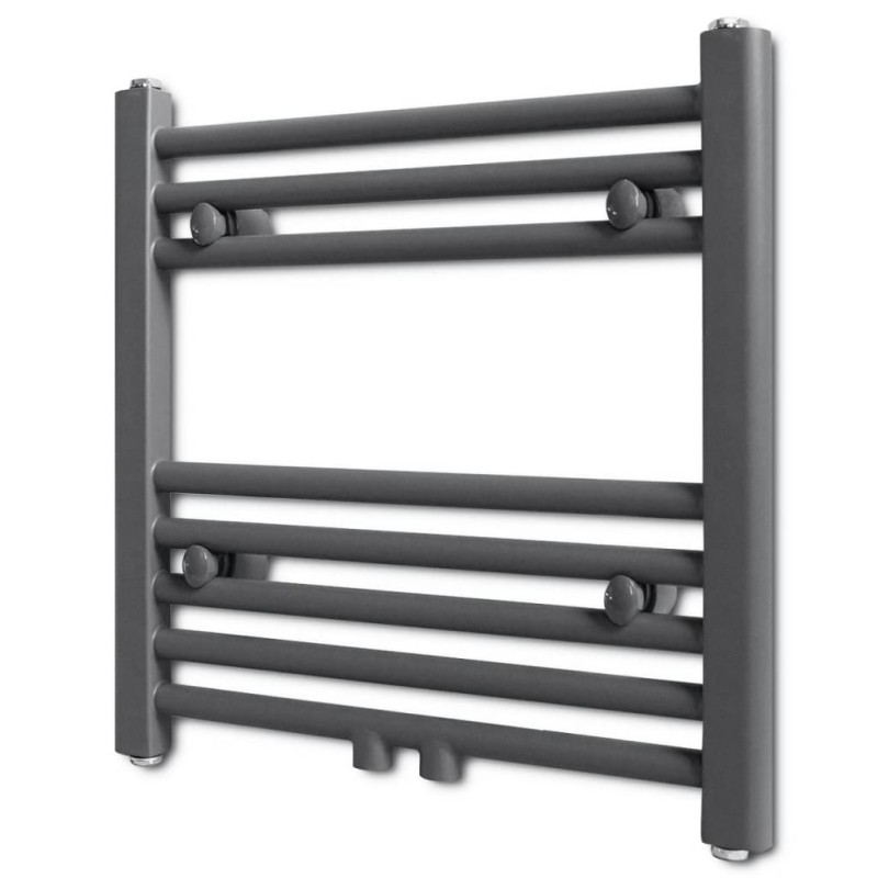 vidaXL Radiador toallero de baño recto gris 480x480 mm vidaXL Radiador toallero de baño recto gris 480x480 mm