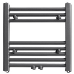 vidaXL Radiador toallero de baño recto gris 480x480 mm
