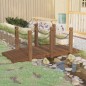 vidaXL Puente de jardín con cadenas madera maciza abeto 150x67x56cm vidaXL Puente de jardín con cadenas madera maciza abeto 150x67x56cm
