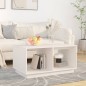 vidaXL Mesa de centro madera maciza de pino blanco 80x50x40 cm