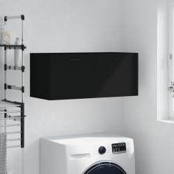 vidaXL Armario de pared madera de ingeniería negro 80x36,5x35 cm