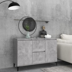vidaXL Aparador de madera contrachapada gris hormigón 104x35x70 cm