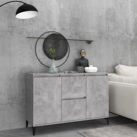 vidaXL Aparador de madera contrachapada gris hormigón 104x35x70 cm