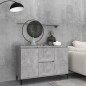 vidaXL Aparador de madera contrachapada gris hormigón 104x35x70 cm