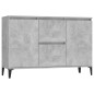 vidaXL Aparador de madera contrachapada gris hormigón 104x35x70 cm