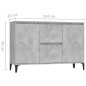 vidaXL Aparador de madera contrachapada gris hormigón 104x35x70 cm