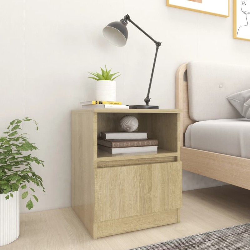 vidaXL Mesita de noche madera contrachapada roble Sonoma 40x40x50 cm vidaXL Mesita de noche madera contrachapada roble Sonoma 40x40x50 cm