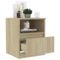vidaXL Mesita de noche madera contrachapada roble Sonoma 40x40x50 cm vidaXL Mesita de noche madera contrachapada roble Sonoma 40x40x50 cm