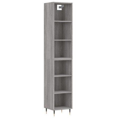 vidaXL Aparador alto madera contrachapada gris Sonoma 34,5x32,5x180 cm
