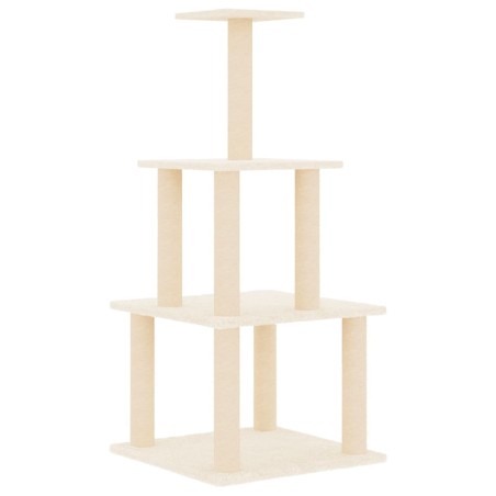 vidaXL Rascador para gatos con postes de sisal color crema 111 cm