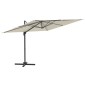 vidaXL Sombrilla voladiza con LED blanco arena 400x300 cm