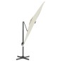 vidaXL Sombrilla voladiza con LED blanco arena 400x300 cm