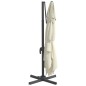 vidaXL Sombrilla voladiza con LED blanco arena 400x300 cm