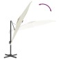 vidaXL Sombrilla voladiza con LED blanco arena 400x300 cm