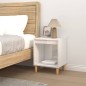 vidaXL Mesita de noche madera contrachapada blanco brillo 40x35x50 cm vidaXL Mesita de noche madera contrachapada blanco brillo 40x35x50 cm