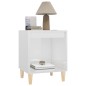 vidaXL Mesita de noche madera contrachapada blanco brillo 40x35x50 cm vidaXL Mesita de noche madera contrachapada blanco brillo 40x35x50 cm
