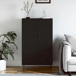 vidaXL Aparador alto madera de ingeniería negro 69,5x31x115 cm