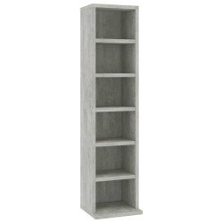 vidaXL Estantería de CDs madera contrachapada gris hormigón 21x20x88cm