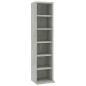 vidaXL Estantería de CDs madera contrachapada gris hormigón 21x20x88cm vidaXL Estantería de CDs madera contrachapada gris hormigón 21x20x88cm