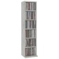 vidaXL Estantería de CDs madera contrachapada gris hormigón 21x20x88cm vidaXL Estantería de CDs madera contrachapada gris hormigón 21x20x88cm