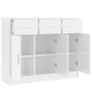 vidaXL Aparador madera de ingeniería blanco brillante 91x28x75 cm