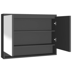 vidaXL Armario de baño con espejo MDF gris antracita 80x15x60 cm
